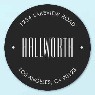 Adesivo Na moda Editável Sobrenome e Texto Circular