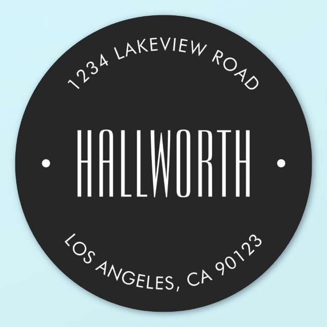 Adesivo Na moda Editável Sobrenome e Texto Circular (Criador carregado)