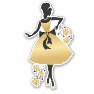 Adesivo Na moda elegante e bonito estilo silhueta