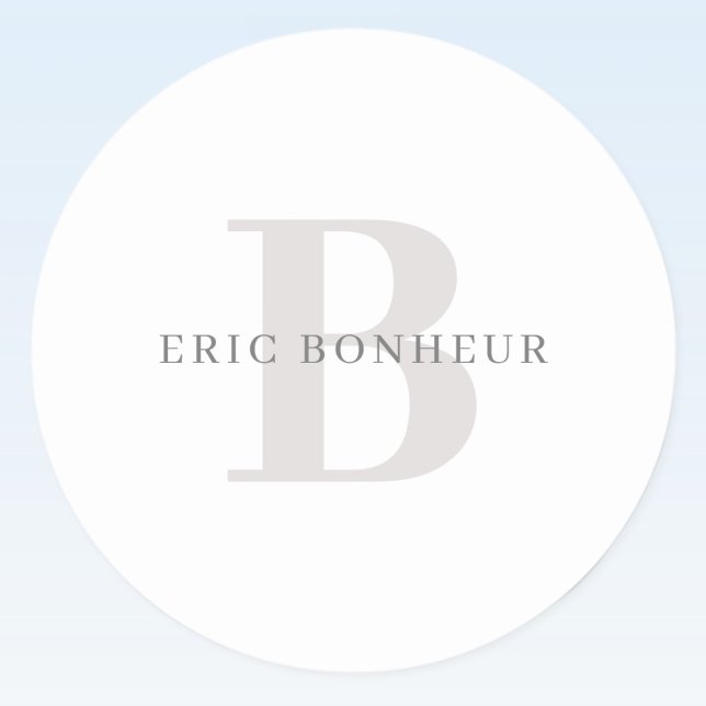 Adesivo Na moda Modern Name & Monograma (Criador carregado)