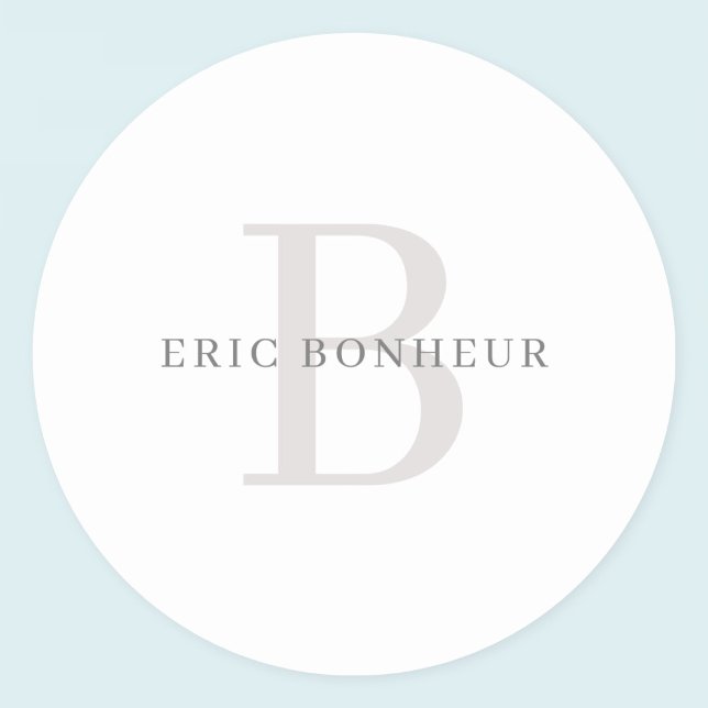 Adesivo Na moda Modern Name & Monograma (Criador carregado)