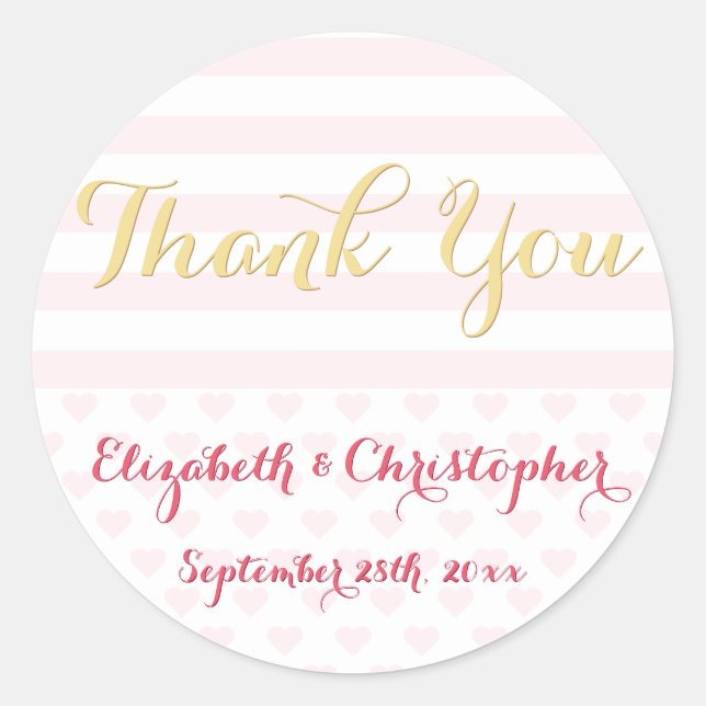 Adesivo Na moda Moderno Casamento Elegante Obrigado A Favo (Frente)