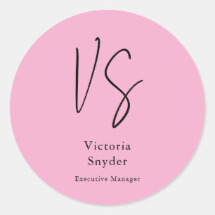 Adesivo Na moda Monograma Rosa claro profissional