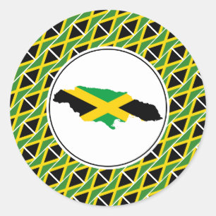 Adesivo Na moda Patriótico do Mapa Jamaicano JAMAICA FLAG