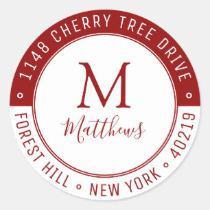 Adesivo Na moda Personalizar Sobrenome do Monograma e Ende