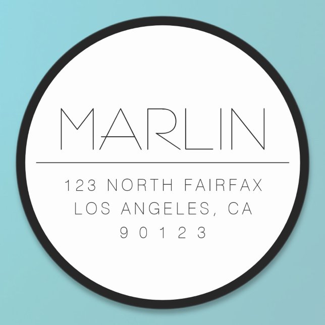 Adesivo Na moda preto e branco com borda (Criador carregado)