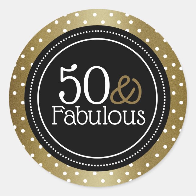 Adesivo Na moda Preto E Dourado 50 E Fabuloso (Frente)