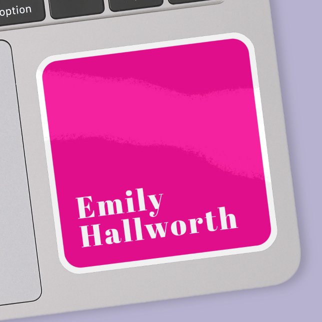 Adesivo Na moda Retro Modern Lettering | Rosa Editável (Criador carregado)