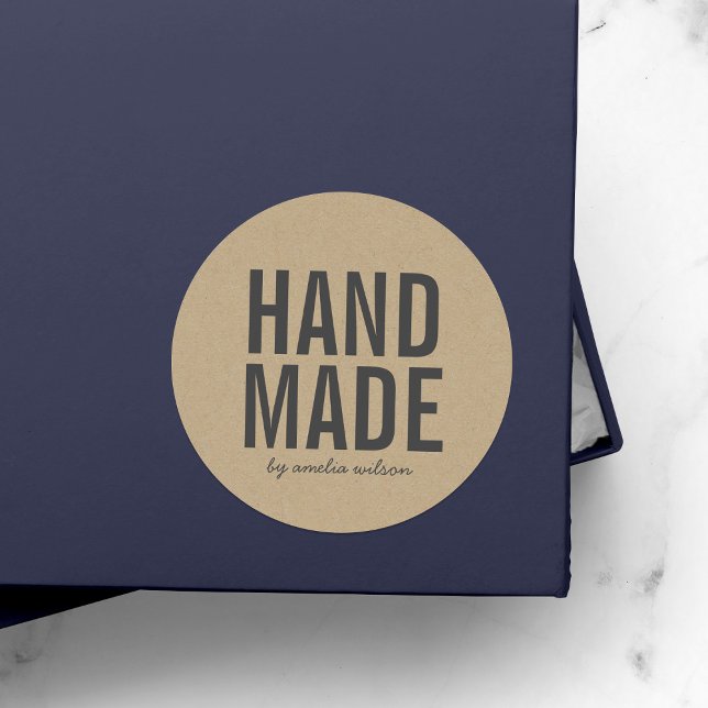 Adesivo Na moda Rustic Bold Handmade Faux Kraft (Criador carregado)