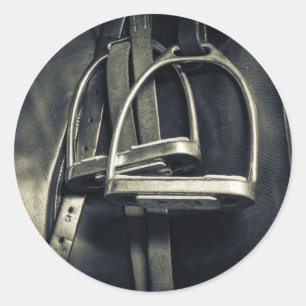 Adesivo Na moda Silver Stirrups em Inglês Riding Saddle