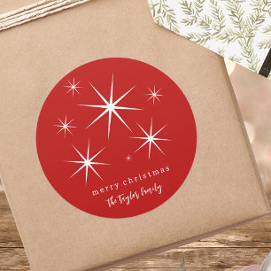 Adesivo Na moda Vermelho e Branco Brilhante Natal feliz