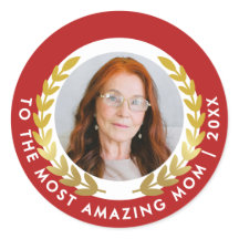 Na moda Vermelho E Branco Com Foto Dourada De Prêm