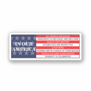 Adesivo Na nossa América, todos os povos são iguais