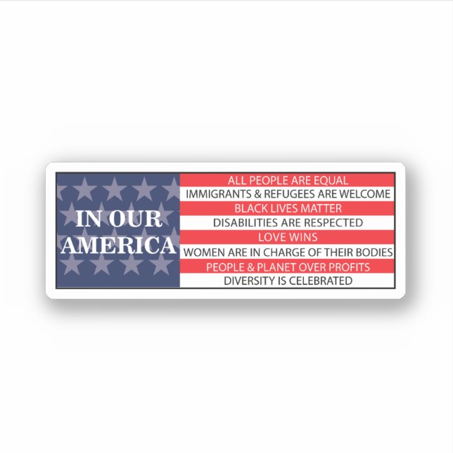 Adesivo Na nossa América, todos os povos são iguais (Frente)