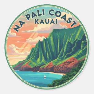 Adesivo Nā Pali Coast Kauai Hawaii Viagem