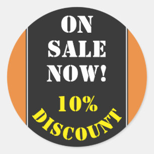 Adesivo "NA VENDA AGORA!" De "etiqueta redonda do DISCONTO