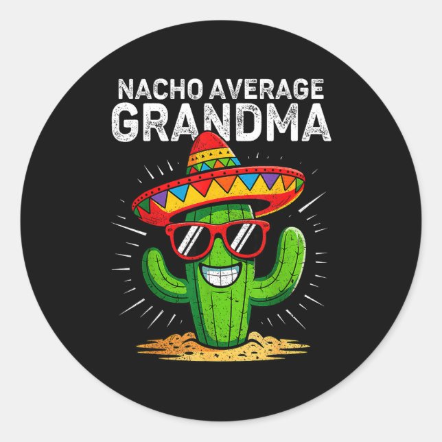 Adesivo Nacho average grandma funny cinco de mayo mexican (Frente)