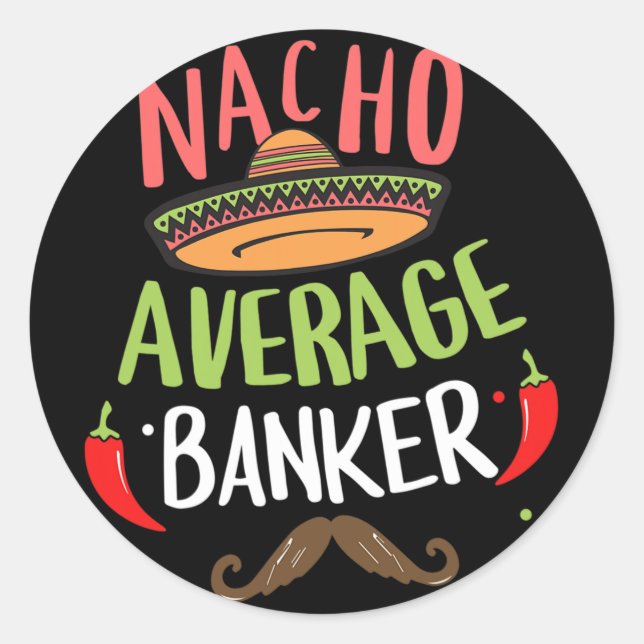 Adesivo Nacho Average Nker Sombrero Beard Cinco De Mayo  (Frente)