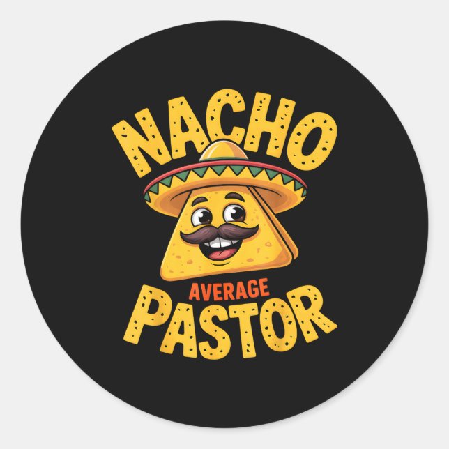 Adesivo Nacho Average Pastor Funny Christian  (Frente)