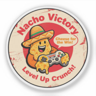 Adesivo Nacho Chip Vintage com Sombrero e Controlador