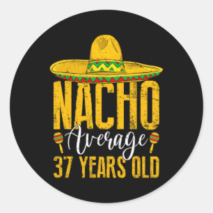 Adesivo Nacho Média 37 Anos 37 Anos Cinco de Aniversário