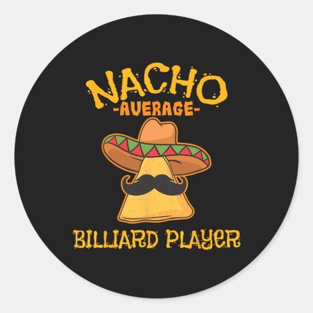 Adesivo Nacho Média Billiard Player Cinco De Mayo Mexica (Frente)
