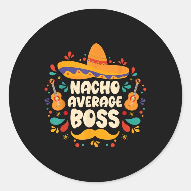Adesivo Nacho Média Boss Cinco De Mayo Fiesta Sombrero H (Frente)