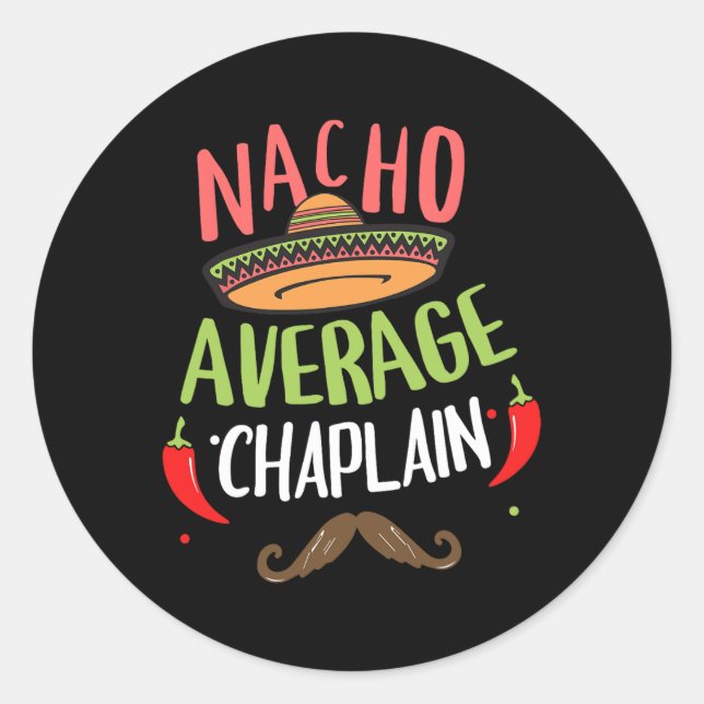 Adesivo Nacho Média Chaplain Sombrero Beard Cinco De May (Frente)
