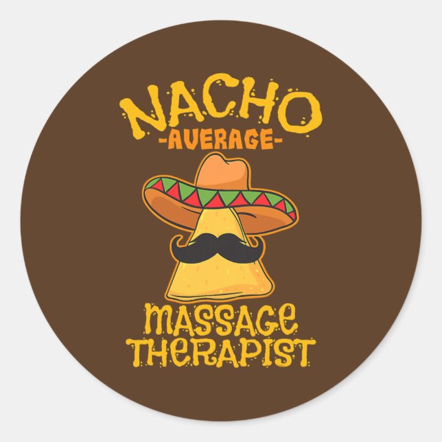 Adesivo Nacho Média de Massagem Terapista Masseuse Cinco d (Frente)