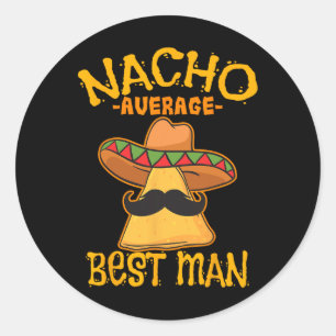 Adesivo Nacho Média Melhor Padrinho de casamento Homem Cin