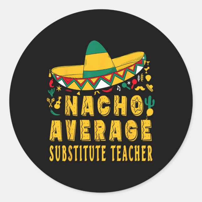 Adesivo Nacho Média Substituta Professor Cinco De Mayo Mex (Frente)