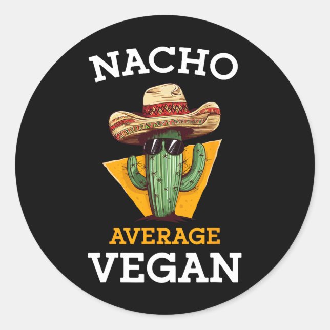 Adesivo Nacho Média Vegan Amigo Divertido Mexicano Cinco P (Frente)