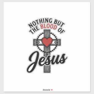Adesivo Nada Além do Sangue de Jesus Camisa Vintage Cruz