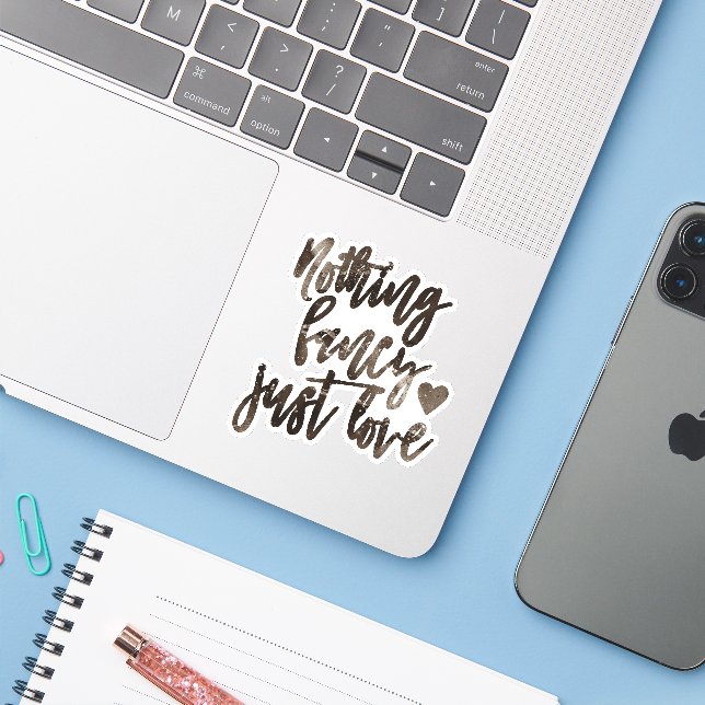 Adesivo Nada sofisticado, apenas amor | Scrapbook Bronze M (Notebook com iPhone)