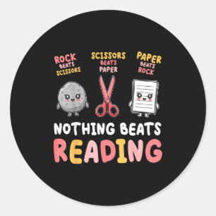 Adesivo Nada supera ler rock paper scissors engraçado