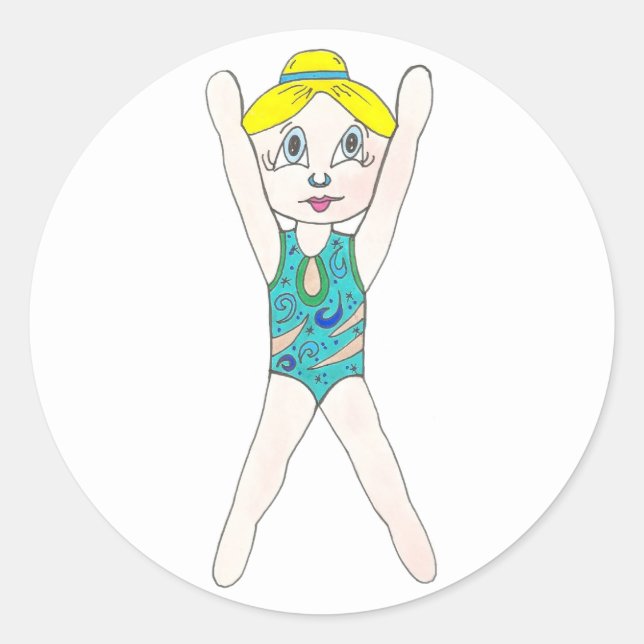 Adesivo Nadação Sincronizada de Rapariga Nadadora (Frente)