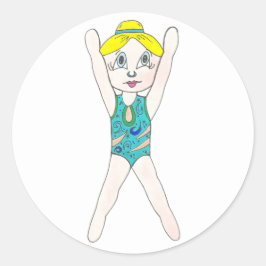 Adesivo Nadação Sincronizada de Rapariga Nadadora
