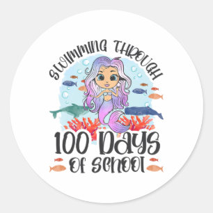 Adesivo Nadar Durante 100 Dias De Escola - Sereia