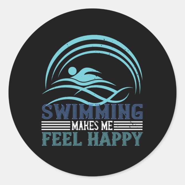 Adesivo Nadar me faz sentir feliz (Frente)