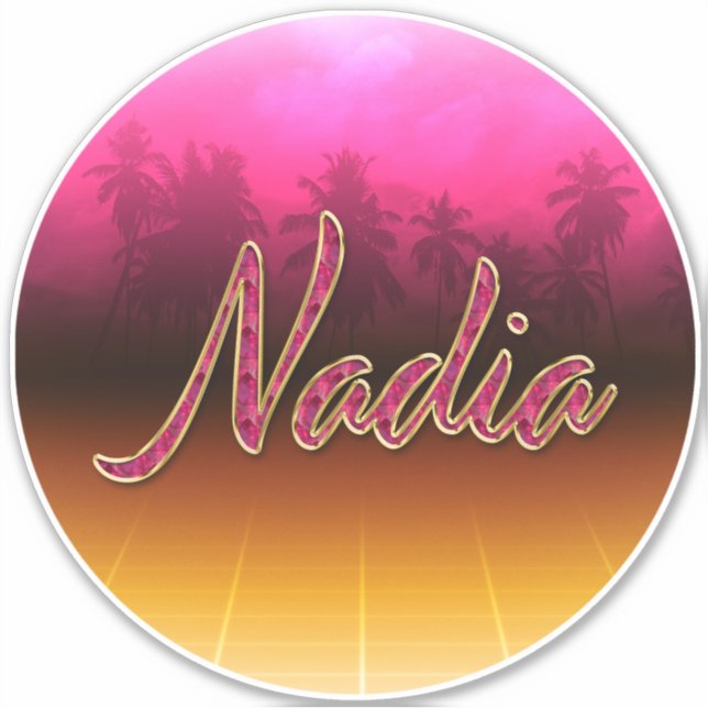 Adesivo Nadia Vorname Name golden pink Aufkleber Sticker (Frente)