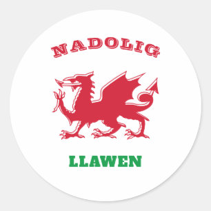 Adesivo Nadolig Llawen Galês Feliz Natal Celta Simples