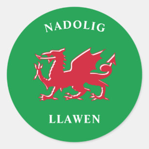Adesivo Nadolig Llawen Galês Simples Celta Natal Alegre