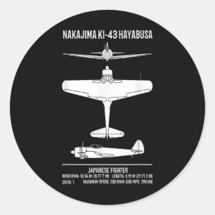 Adesivo Nakajima Ki-43 Hayabusa Plane de Combate Japonês