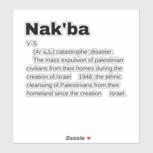 Adesivo Nakba Significa design Nakba Texto Definição
