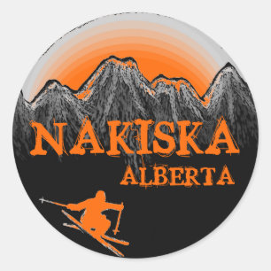 Adesivo Nakiska Alberta Canada Pão-de-esqui laranja