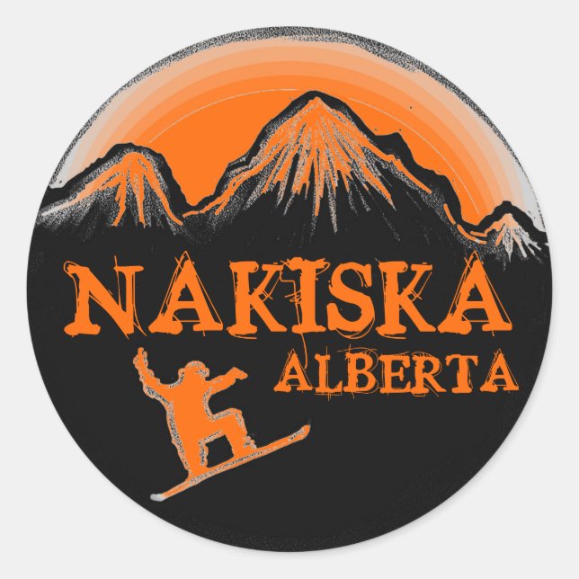 Adesivo Nakiska Alberta Canada Snowboard stickers laranja (Frente)