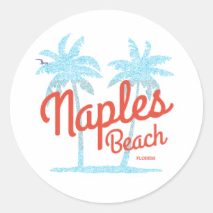 Adesivo Náles Beach Florida USA Vintage Coral Type Palms
