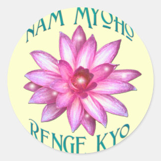 Adesivo Nam Myoho Renge Kyo com Design de Flor de Lotus