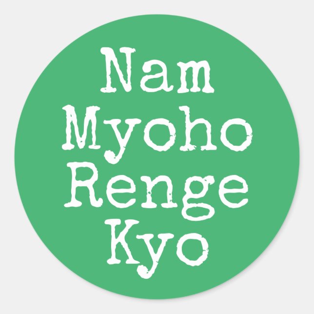 Adesivo Nam Myoho Renge Kyo Green Buddhism Mantra (Frente)