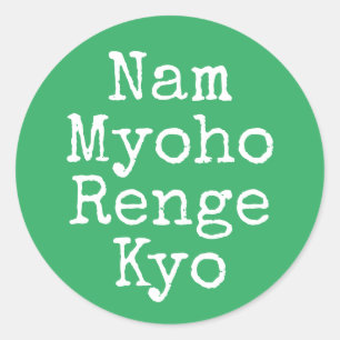 Adesivo Nam Myoho Renge Kyo Green Buddhism Mantra
